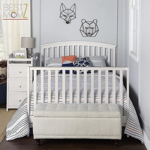 سرير أطفال خشبي 5 في 1 بتصميم أنيق وقابل للتحويل