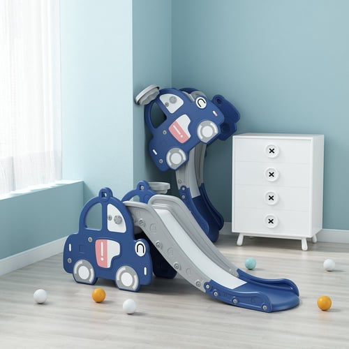 زحليقة شكل سيارة مع حلقة كرة سلة