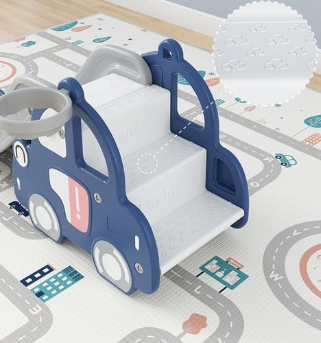 زحليقة شكل سيارة مع حلقة كرة سلة