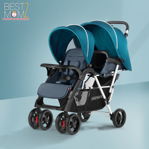 عربة اطفال مزدوجة سهلة الطي