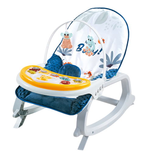 كرسي هزاز للاطفال مع منصة العاب وطاولة طعام