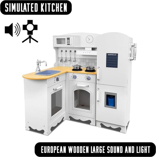 لعبة المطبخ للاطفال خشبي تفاعلي زاوية