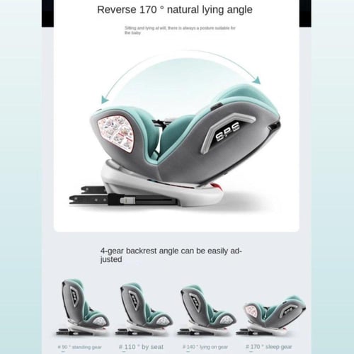 كرسي سيارة دوار بنظام isofix مع ساق داعم