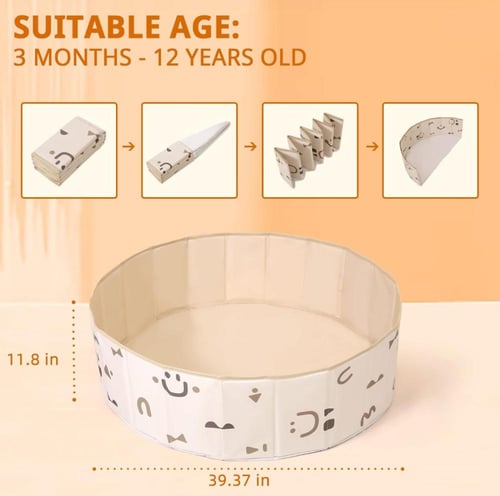 حوض كرات قابل للطي باللون البيج