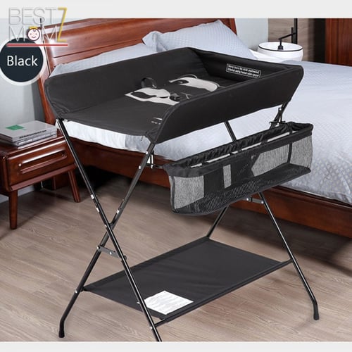 طاولة تغيير حفاضات قابلة للطي مع منظم عصري