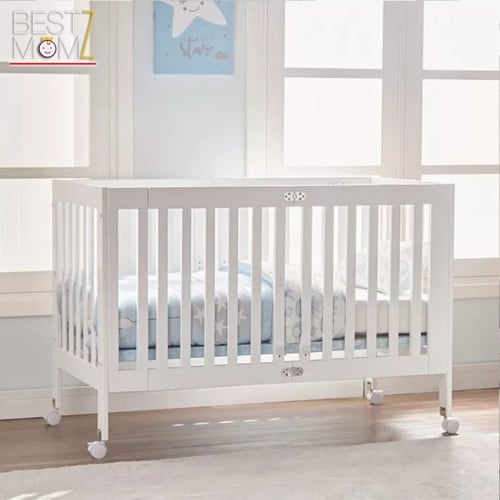 سرير اطفال خشبي قابل للطي