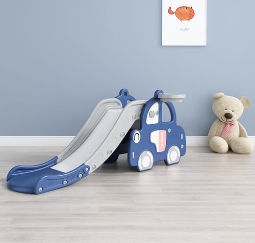 زحليقة شكل سيارة مع حلقة كرة سلة