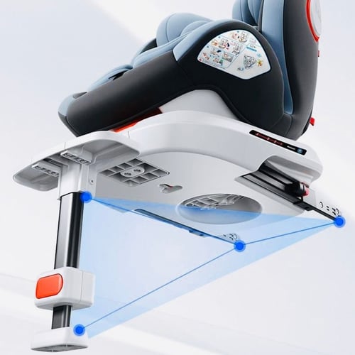 كرسي سيارة دوار بنظام isofix مع ساق داعم