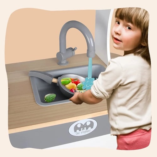 مطبخ اطفال خشبي مع اضاءة