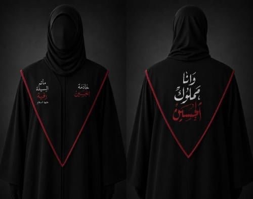 وشاح المشاية من الامام طرف واحد التطريز يرجى اضافة...