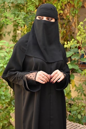 عباية انيقة بأكمام شفافة-0565