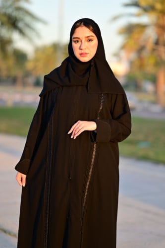 عباية كريب بنقشة ناعمه من الجهتين والخلف-0633