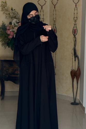 عباية مكه المكرمة مع سحاب بالاكمام