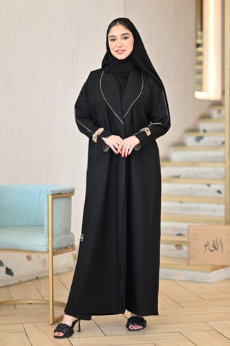 عباية بتفاصيل الجلد انيقة -0583