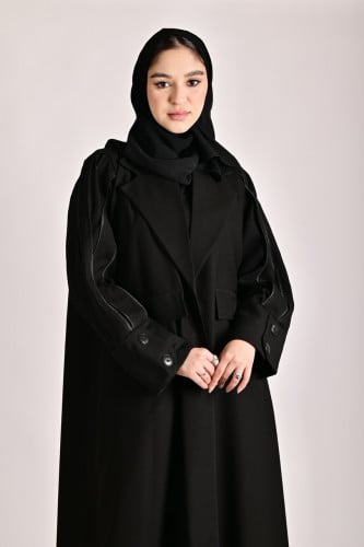 عباية كتان سليفز بوتونز-0625