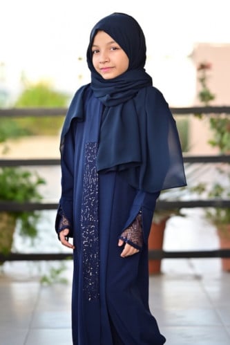 عباية اطفال كحلية ناعمة-0609