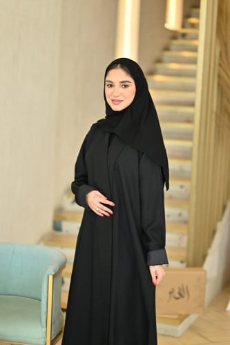 عباية بقماش منقوش-0594