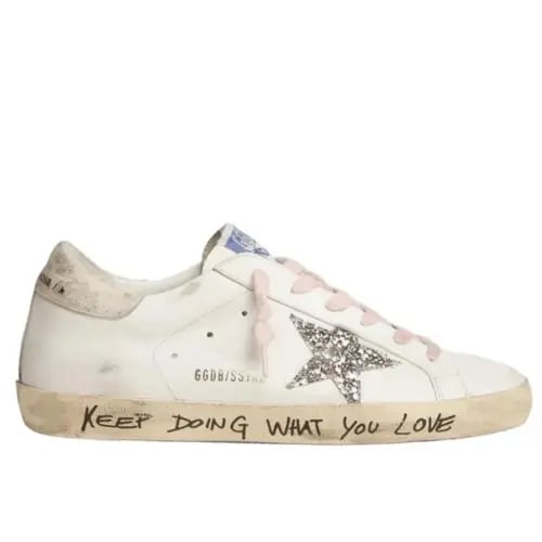 Golden goose Super-Star distressed lace- up sneake...