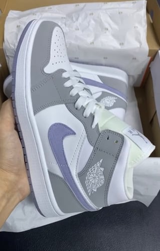Nike Air Jordan 1 Mid Grey Wolf Blue