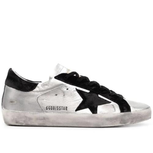 Golden goose Superstar distressed lace- up sneaker...