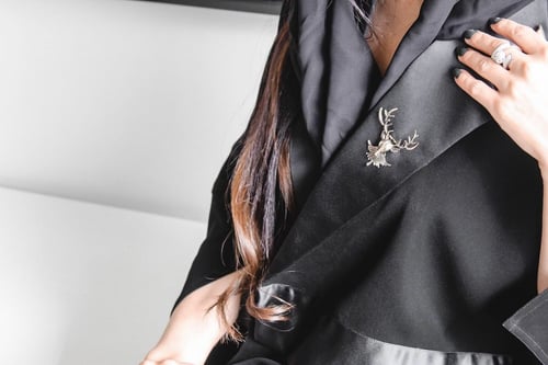 عباية قصة بليزر قماش كريب