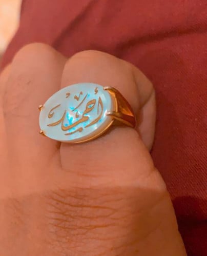 خاتم رجالي ملكي حجر ابيض - متجر عهود