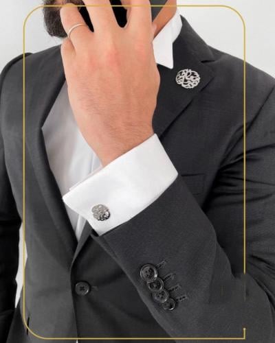 طقم رجالي فخامة كبك وبروش بالاسم - متجر عهود