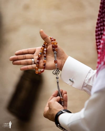 سبحه بالاسم عقيق فاخر - متجر عهود