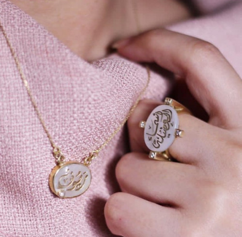 خاتم مع سلسال ملكي فضه عيار 925