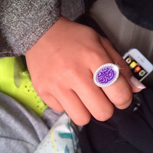 خاتم ملكي فضه مرصع بالزركون البراق