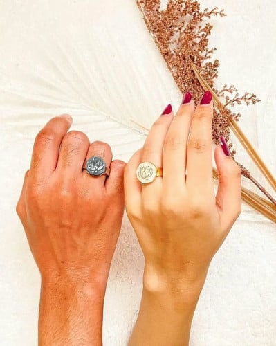 خواتم ملكيه - حجر سداسي بالاسم - متجر عهود