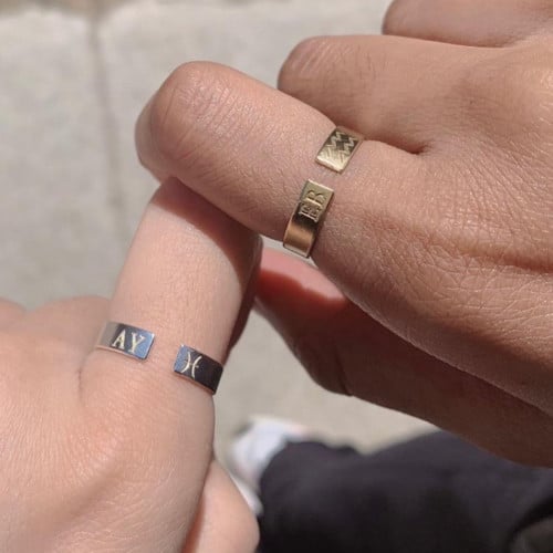 دبله فضة رجالي ونسائئ تاريخ او حروف - متجر عهود