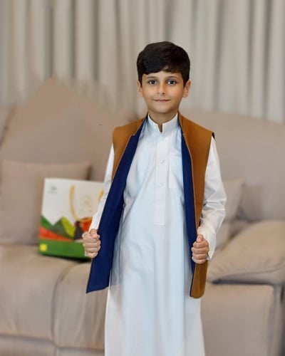 سديري دبل فيس اطفال ازرق - بني - متجر عهود