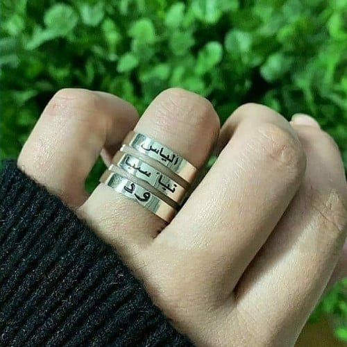 خاتم ملكي فضه بالاسماء موديل جديد - متجر عهود