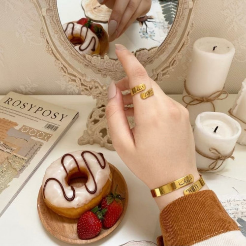 اسوارة وخاتم بالاسم والتاريخ - متجر عهود