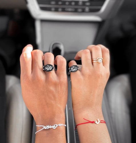 خواتم ملكيه- كابلز رجالي ونسائي حجر اسود - متجر عه...