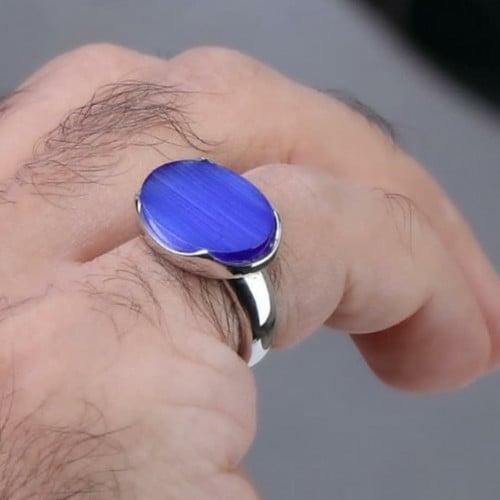 خاتم ملكي ازرق فضة إيطالي من - متجر عهود