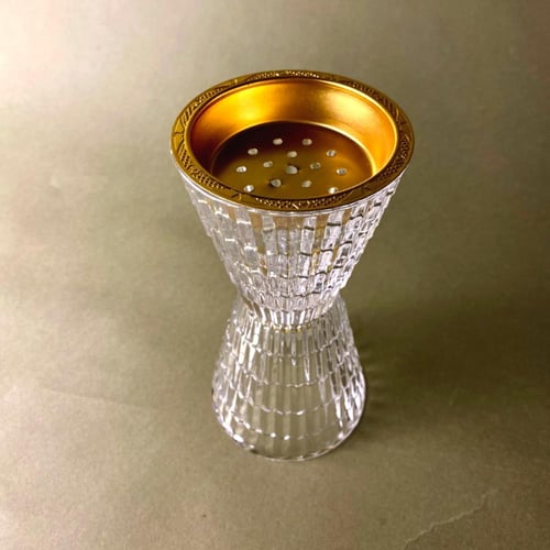 مبخرة زجاج شفاف اسطوانية - حجم كبير