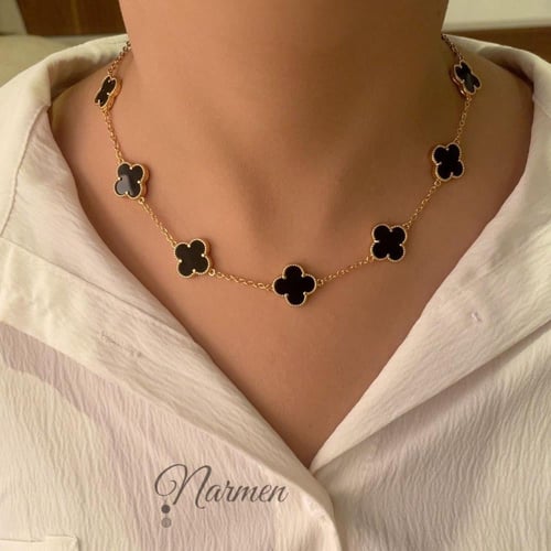 سلسال 10 وردات مطلي ذهب من فان كليف