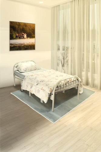 سرير قابل للطي حديد - لون أبيض