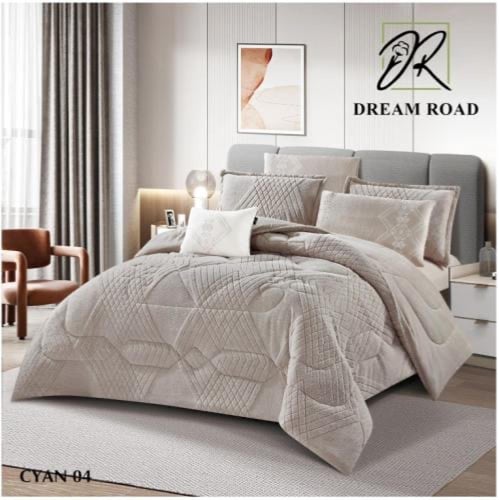 مفرش مزدوج شتوي مخمل7 قطع - كيان