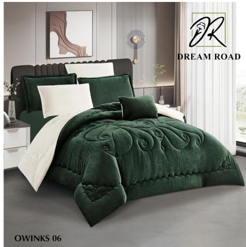 مفرش شتوي مفرد ونص مخمل فرو 5قطع - أونيكس