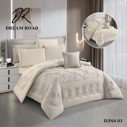 مفرش أيلينا صيفي مزودوج - بيچ (٨ قطع)