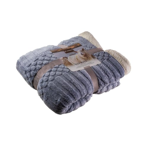 بطانية توليب مخمل فرو- مزدوج لون سماوي