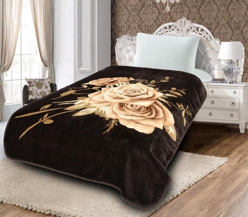 بطانية قولد مشجر مفرد ونص 2كيلو