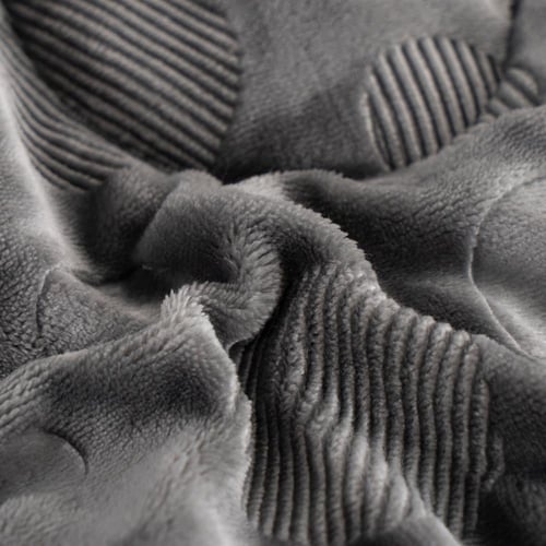 مفرش مارشميلو أطفال شتوي لون رصاصي غامق - 3 قطع