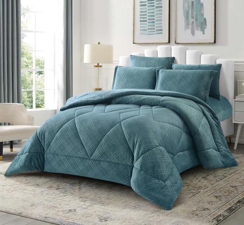 مفرش باريس مخمل مزدوج-6قطع