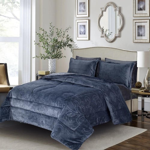 مفرش شتوي مفرد ونص مخمل 4 قطع - سوفت