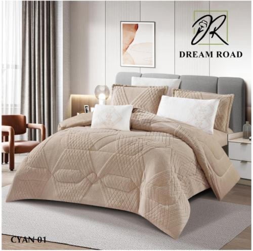 مفرش مزدوج شتوي مخمل7 قطع - كيان