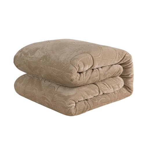 مفرش شتوي مفرد ونص مخمل 4 قطع - سوفت- بيج